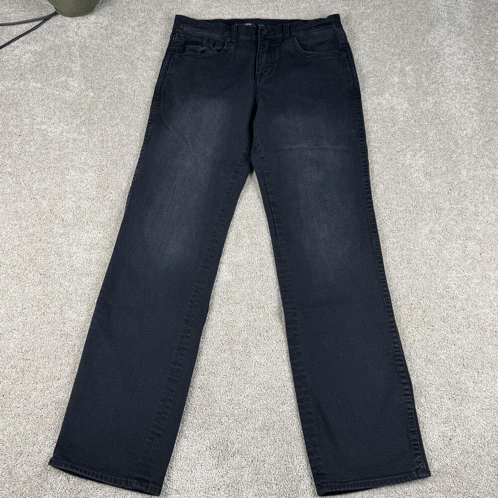 BKE Ryder Stretch Jeans Black Denim  Logo Performance Pockets Regular Fit 32x34